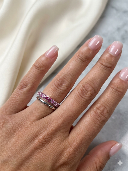 Anillo silver pink